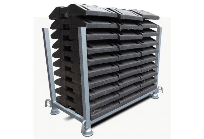 Opslagrek voor kunststof baakvoeten - Baakvoeten pallet - Opslagrek voor baakvoeten - Geleidebaak opslagrek - Baakvoeten opslagbunker - Baakvoeten opslagpallet - 1446.30400140