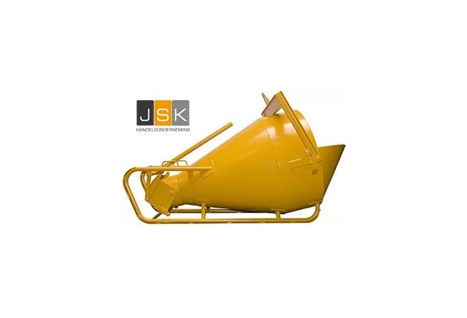 Beton Kubel - Beco betonkubel 1000 liter origineel liggend, onderlossend