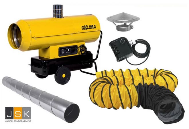 Oklima Heater / Heteluchtkanon Oklima SE 200 - Capaciteit 59kW - 50.000 Kcal/h - Luchtverplaatsing 2500 m³/h - complete set met gratis bezorging Oklima Heater / Heteluchtkanon Oklima SE 200 - Capaciteit 59kW - 50.000 Kcal/h - Luchtverplaatsing 2500 m³/h - complete set met gratis bezorging