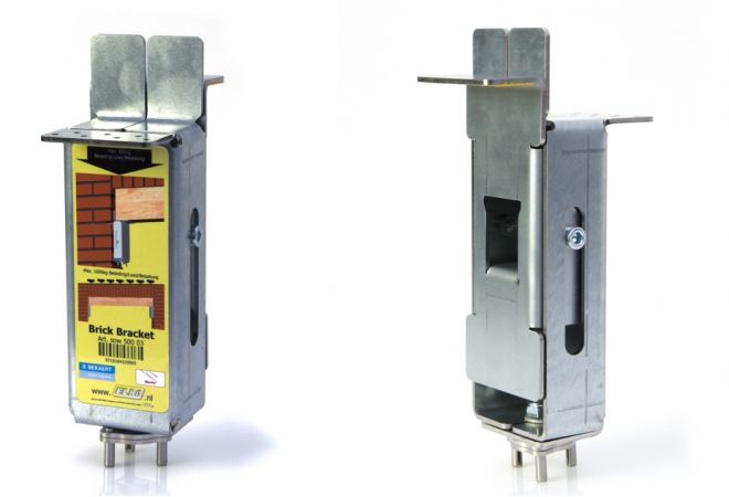 Tijdelijke metselwerkondersteuning voor metselwerklateien Brick Bracket, maximale belasting uitgeschoven 5.0 kN, set à 2 stuks