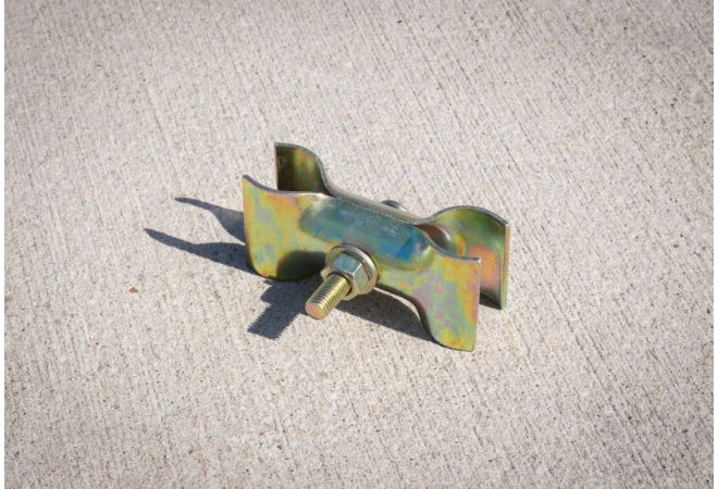 Bouwhek klem met slot bout 42/42 mm | verzinkt en Versterkte uitvoering | Dikte: 4.5 mm | Boutlengte: 90 mm | Type bout: Slotbout 10mm | Bout/moer maat: 17 - JSK Handelsonderneming