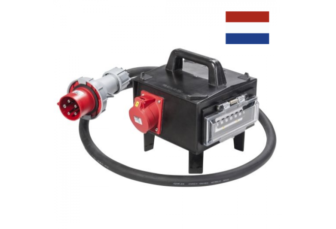 CEE-rubberen mobiele verdeler 2x CEE 32A beveiligd met toevoerkabel CEE-stekker 63A - NL13.200.2000 CEE-rubberen mobiele verdeler 2x CEE 32A beveiligd met toevoerkabel CEE-stekker 63A - NL13.200.2000