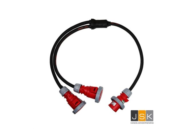 Reefer Splitter 2 Weg 440V Adapter Cable, Y-splitter van 32A 4-polig naar 2x 32A 4-polig 2, 324324/3h/2 BALS