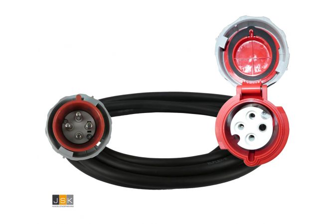 Reefer Extension Lead 4 Pin CEE Form (IEC 60309) 32 Amp Straight Plug 10 metre Standard Duty 4mm cable 415V Reefer Extension Lead 4 Pin CEE Form (IEC 60309) 32 Amp Straight Plug 10 metre Standard Duty 4mm cable 415V