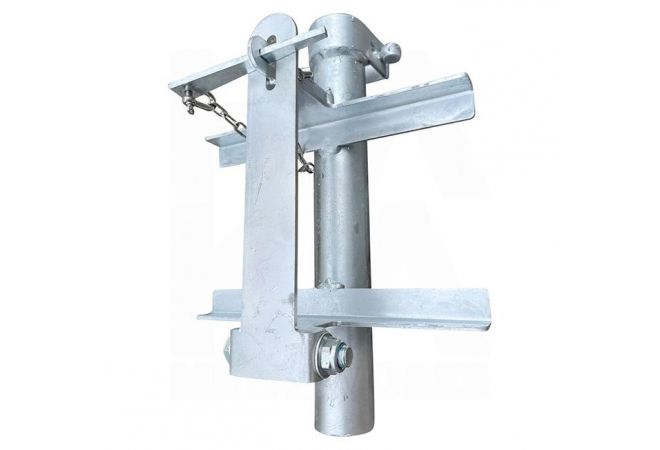 Bordenklem scharnierend met spiekoppelingen voor het makkelijk plaatsen en in- en uit klappen van tijdelijke verkeersborden - Hot-dip Galvanized 1446.30500031