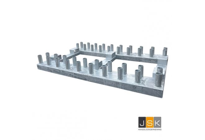 Opslagpallet voor 40 verkeersborden  | Verkeersbordenrek voor 40 verkeersborden | Verzinkt verkeersbordenrek 40 verkeersborden | Opslagrek voor 40 verkeersborden