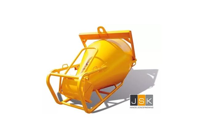 Beco beton(stort)kubel 400 liter origineel liggend, onderlossend, eigengewicht van 135 kilogram en een maximale massa last van 1.095 kilogram