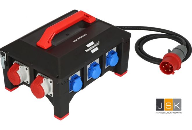 Brennenstuhl 1153680100 Compacte rubberen stroomverdeler BSV 3 LS E/16 2 IP 44 - 1m