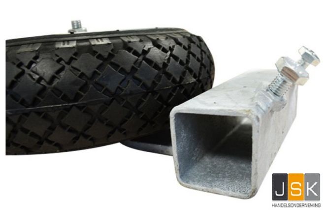 Bouwhekwiel met luchtband | Bauzaunrad mit Luftreifen | Roue de clôture de construction avec pneu pneumatique | Construction fence wheel with pneumatic tire