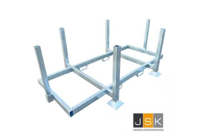 Rijplatenbarrel staal verzinkt. t.b.v. kunststof rijwegplaten 2 x 1 meter met uitneembare palen 1446.10100029