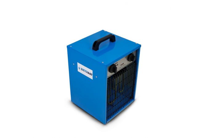 Dryfast DEH3 Elektrische kachel 230 Volt 3 kW, Aansluitspanning 230 V / 50 Hz, Luchtopbrengst 476 m³/uur, Capaciteit 1.5 - 3 kW