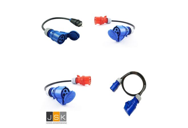 32A Foodtruck verloop adapter set - 4x adapterkabel naar >32A 3-polig - JSK