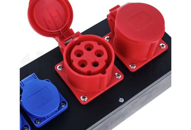 Compacte verdeler PCE 9441151 Steyregg MV CEE 16A, 1x Stekker 16A 5p 400V, 2x CEE-stopcontact 16A 5p 400V ongezekerd, 3x Beschermingsstopcontact 16A 250V IP54 ongezekerd, Kabel: H07RN-F 5G2,5mm2