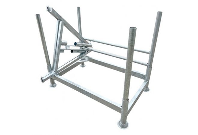 Pallet 1160×700 t.b.v. A-frames en losse H-steun - Verzinkt opslagrek voor A-Standaards - Stapelrek voor A-vormige montageframe' s A-bord of A-frame