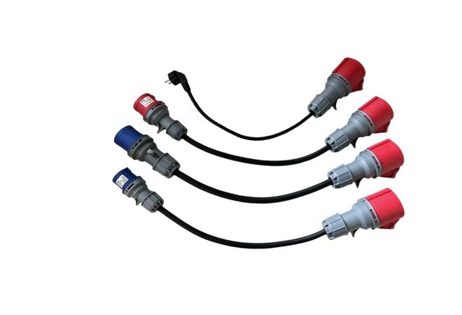 Vakantie Adapterset voor auto CEE 32A 5-polig voor 22kW Mobiele Wallbox/EV-lader/laadstation - 4x adapterkabel verloop CEE