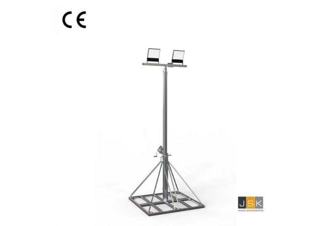 Lichtmasten 6 - 12 meter uitschuifbaar - telescopisch - CE-gekeurde handlier - 2-delige mast van 6 tot 12 meter - Vloeroppervlak 182 x 182 cm