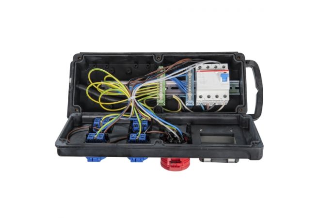 Volrubber verdeelbox "GOTHA" 1x CEE-stekker 16 A, 400 V~, 6 h, 4x Contactdoos 230 V~ - 052.014.0001 - JSK Handelsonderneming