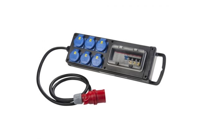 Volrubber verdeelbox "GOTHA" 6x Contactdoos 230 V~ - 052.006.0031 - JSK Handelsonderneming