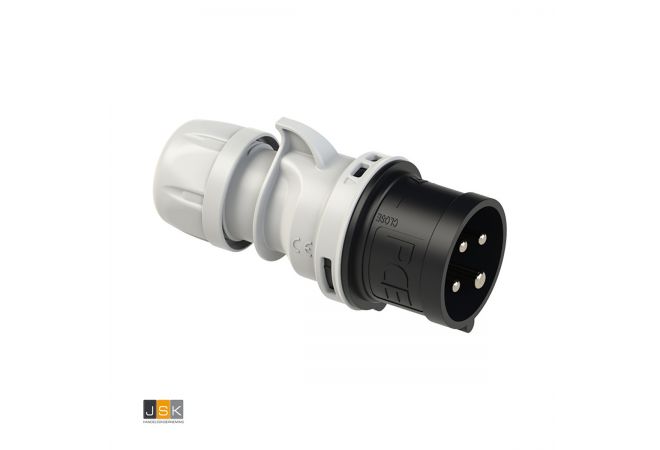 014-7V CEE stekker 16A 4p 500V 7h zwart IP44 Shark - 102203 - 10 stuks