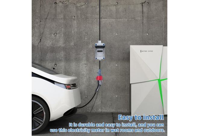 Mobiele stroommeter met 3 fasen – 16 A 400 V digitale stroommeter nauwkeurig energiemanagement en MID-kalibratiefunctie met reset CEE-stekker, 2 m kabel voor binnen en buiten voor campers en caravan 1446-165165