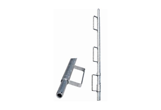 Leuninghouder Combistar met 3 plankhouders 1.32m, voor een tijdelijke randbeveiliging of dakrandbeveiliging