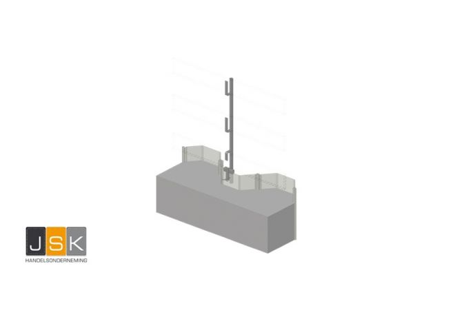 Leuninghouder voor leuningstaanders damwand thermisch verzinkt, Sheet Piling Bracket, Spundwand-Halterung, Support de Palplanches