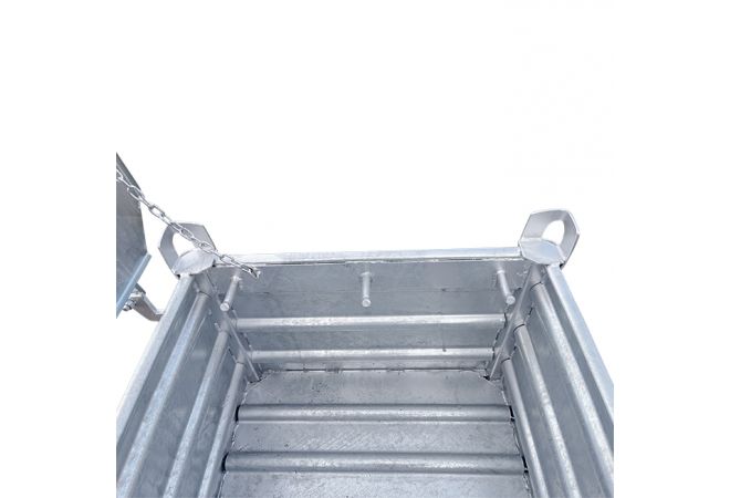 Ketting bak, speciaal voor kettingwerk, anti-diefstal met afsluitbare klem en 4 hijsogen - 2.000 kg