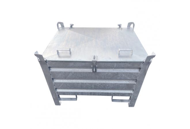 Ketting bak, speciaal voor kettingwerk, anti-diefstal met afsluitbare klem en 4 hijsogen - 2.000 kg