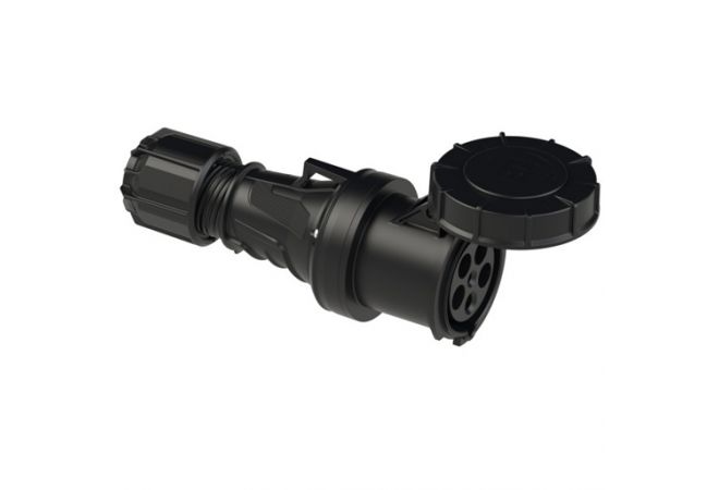 235-6XS CEE contrastekker 63A 5-polig 400V 6h, zwart IP67 Power Twist theater - 107546 | 9003399713613