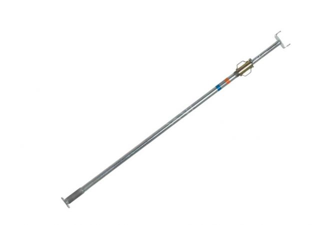 Brinkman Schroefstempel BM350 200 - 350 cm, Aboma-keur, Belastbaarheid op 250cm 23.6 kN, 18.2 kg, afmeting gaffelkop 16x12cm, Afmetingen voetplaat 12x12cm