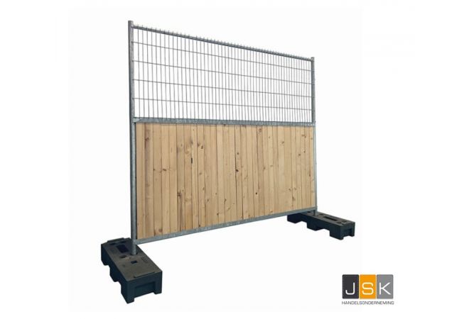 Bouwhek naverzinkt, kwalitatief perfect hek, extra verticale middenbuis zorgt voor meer stabiliteit en stijfheid, 3.500x2.000 mm - verpakkingseenheid 64 stuks af fabriek excl. transport