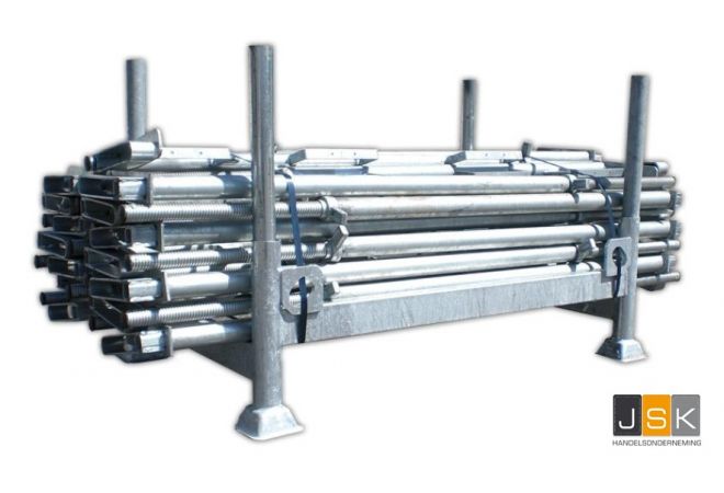 Leuninghouders betondek verstelbaar - 30 stuks in rek - Aboma gekeurd - 30 stuks verstelbare leuninghouder inclusief stapelrek en bezorging