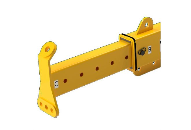 Uitschuifbare evenaar, Min-Max draaglast (kg) 3.000 - 6.000, Lengte (mm) 2.450 - 3.850, Eigen gewicht (kg) 116,  type 2530UES6-3T