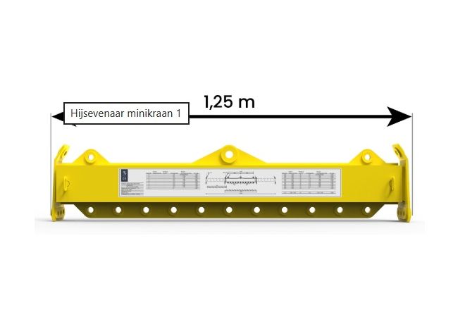 Uitschuifbare evenaar, Min-Max draaglast (kg) 3.000 - 6.000, Lengte (mm) 2.450 - 3.850, Eigen gewicht (kg) 116,  type 2530UES6-3T