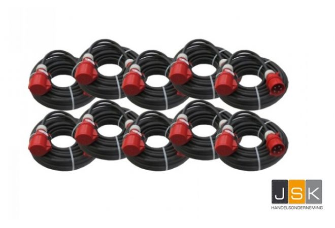 Krachtstroomkabel 5 x 4 32A - 25 meter | 10 stuks  Artikelnummer: 603194