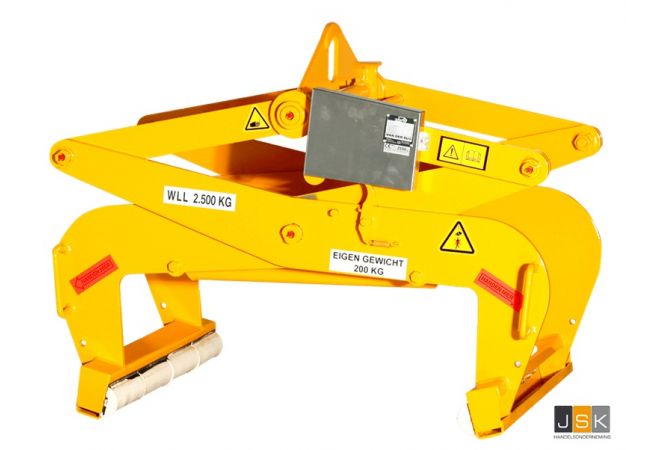 BSV-408 Megablokkenklem WLL 2.500 kg klembereik 400-800mm - inwendige klemhoogte 300mm - Betonblokken klem 408/80-2.5T - Legio-blokkenklem 2100MK408-2.5t