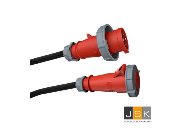Cabo adaptador CEE Reefer 0,5 meter 32A 5p 6h Male -> 32A 4p 3h Female, 380-400V IP67 - 1446.325/6h-324/3h