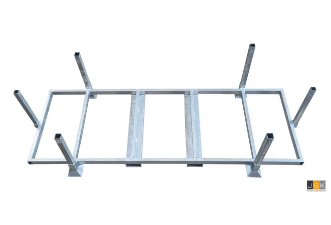 Rijplatenrek met uitneembare rongen voor 25 rijplaten - zwaar model | Rijplaten pallet | Rijplaten stapelrek | Rijplatenbunker | 1446.10100025LZ