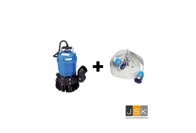 Tsurumi dompelpomp HS2-4S incl. 20m slang en storz HS2.4S 0,4kW 230V 50Hz 2850tpm 10m kabel, persaansluiting 2" - Art nr. TSHS2-4S-52DT