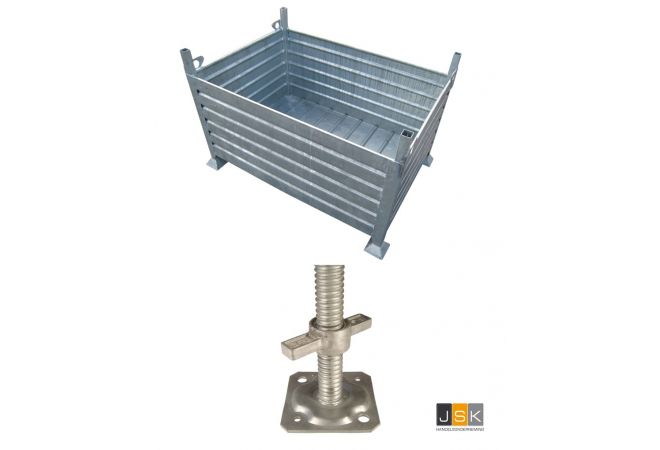 100 stuks Voetspindel 60cm inclusief stapelbak 125x85 cm type Layher