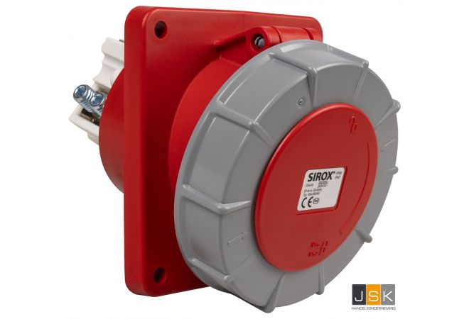 445-6 CEE inbouw wcd schuin 125A 5p 400V 6h rood IP67 Power Twist flens 120x130mm steek 100x108mm | Inbouw-apparatenstekker/aanbouw-contactdoos 834.456/103211 EAN: 9003399020681 - 103265