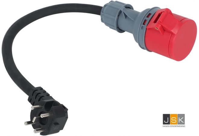 Verloopkabel Perilex Stekker 5x2,5mm² naar CEE 16A Contra | MDRLED®, 16A hoekstekker op CEE-koppeling ca. 0,5 m kabel 5 G2,5 mm² - 165165P