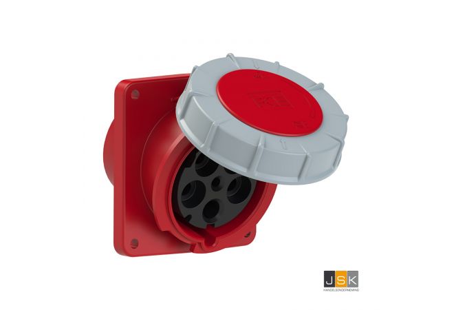 PCE 445-6 | CEE-flanged socket sloping (120x130) 125A 5p 6h IP67 POWER TWIST | Dimensions (Flange/fixing center): 120x130 mm / 100x108 mm | 400V 200/346V~ - 240/415V~ / 50+60Hz