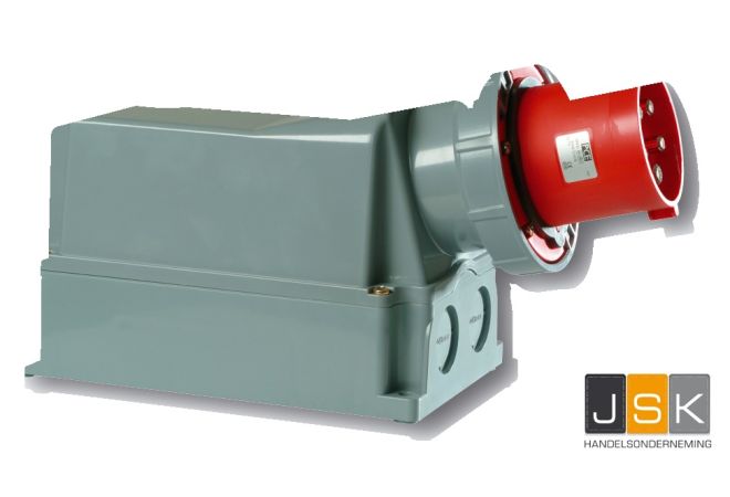 545-6 | CEE Wandapparaatstekker opbouw 125A 5p 400V 6h rood/grijs IP67 | Sirox PCE 835.456/103407