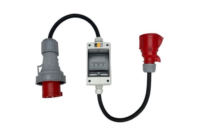 635325/G Verloopadapter CEE 63A naar CEE 32A 400V AC met 3-fase beveiliging