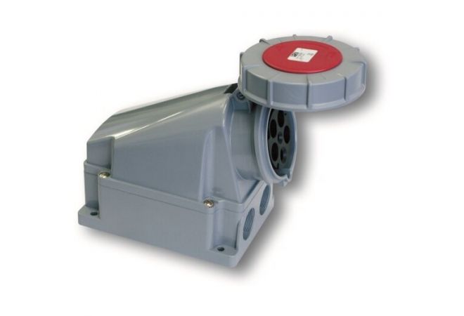 135-6 CEE 63A opbouw wandcontactdoos 5-polig 6h IP67 Power TWIST | Rood/grijs | 831.356 / 102638 Sirox PCE
