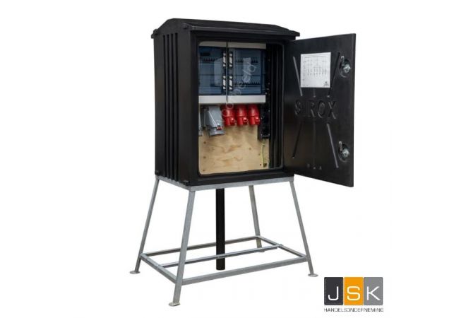 125A Bouw-aansluitkast KANTO 2.0 | 2x CEE 63A 5p 6h 400V | 3x CEE 32A 5p 6h 400V | 6x Schuko 16A 2p+RA 230V | KM1.125.02306-1 | EAN: 4068773533220