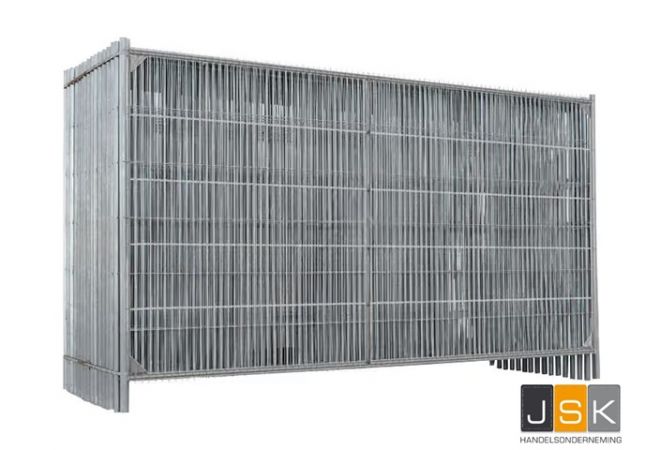 Bouwhek bundel 35x AntiClimb hoekversterking + middenbuis + klem en voet | voorverzinkt 35 stuks | smalle maas, dus niet-overklimbaar inclusief 35 kunststof bouwhekvoeten en bouwhekklemmen | 1446.602720