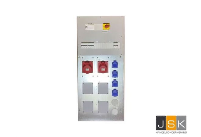 Bouwmeterkast MVK40A/204 + onderstel | 1x CEE 32A 5p 380V | 1x CEE 32A 4p 380V | 4x schuko 16A 230V | Artikelnummer: 1446.603365 | MERZ/PCE