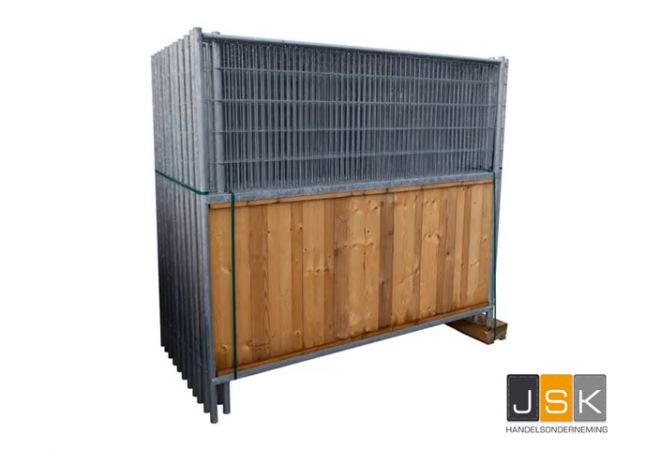 Combiwood bouwhek Circulair 2.16 x 2.00m | Naverzinkt, Combiwood cityfence hek op basis van social return, Zeer robuust thermisch verzinkt frame